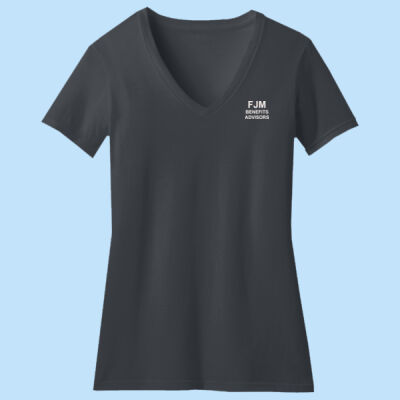 FJM - Women's Perfect Blend ® CVC V Neck Tee Thumbnail