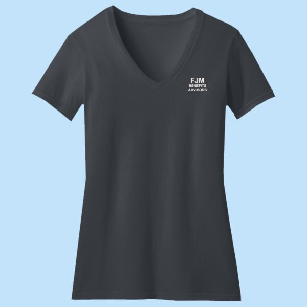 FJM - Women's Perfect Blend ® CVC V Neck Tee Thumbnail