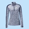 Ladies PosiCharge Electric Heather Colorblock 1/4 Zip Thumbnail